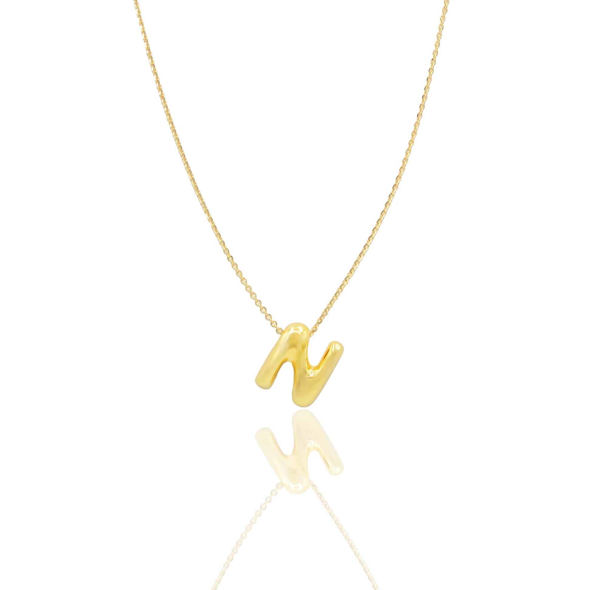 Collana Oro Giallo Oro 18 carati LETTERA N Solo Oro