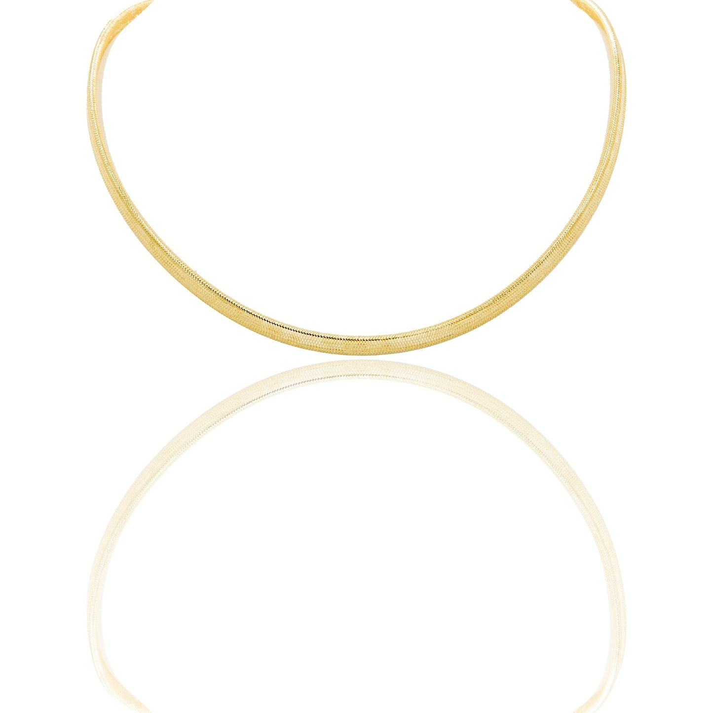 Collana Oro Giallo Oro 18 carati Elastica canna rettangolare Solo Oro Spessore mm. 6 Lunghezza cm. 40