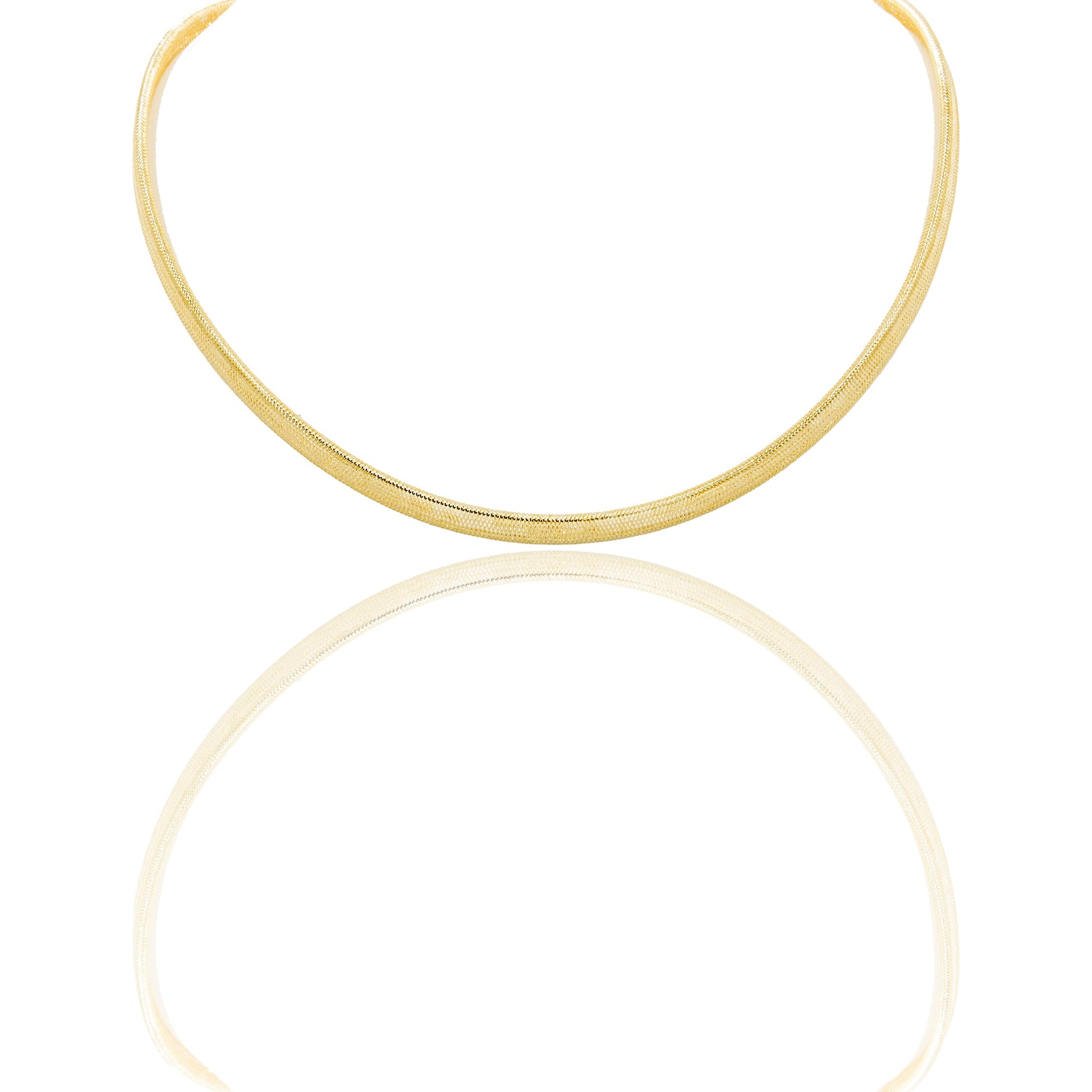 Collana Oro Giallo Oro 18 carati Elastica canna rettangolare Solo Oro Spessore mm. 6 Lunghezza cm. 40