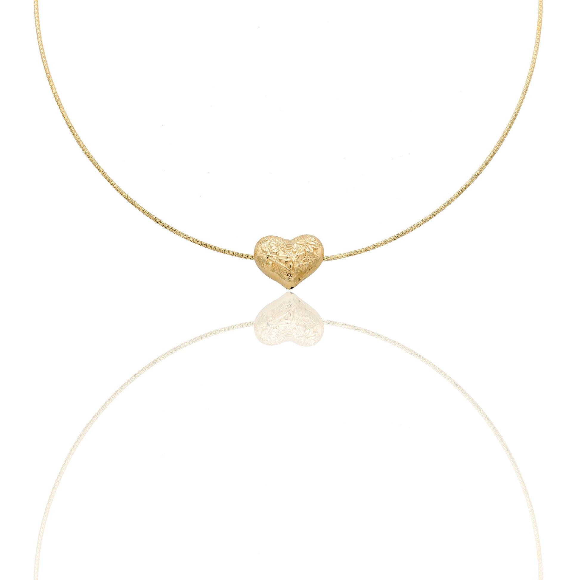 Collane Oro Giallo Elettroformato  Solo Oro Lunghezza cuore cm. 1,5 Larghezza Cuore cm. 1,8 Spessore Cuore mm. 8