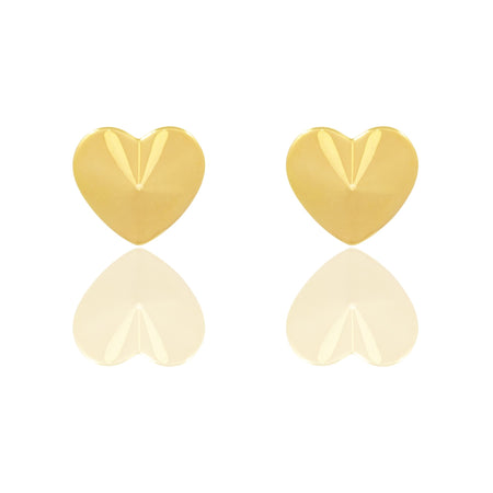 Orecchini Oro Giallo Oro 18 carati Cuore A Piramide Elettroformato Solo Oro mis.1