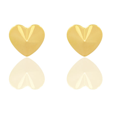 Orecchini Oro Giallo Oro 18 carati Cuore A Piramide Elettroformato Solo Oro mis.2