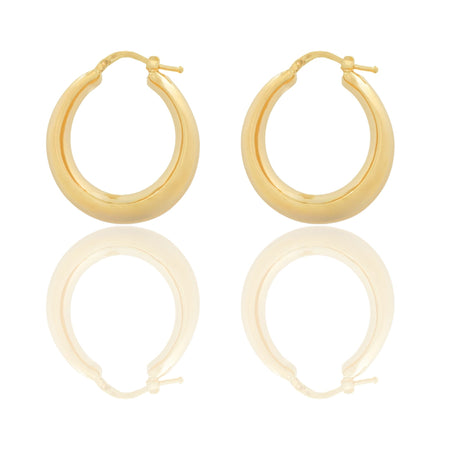 Orecchini Oro Giallo Oro 18 carati Cerchio Bombato Elettroformato Solo Oro diametro esterno cm.2,5