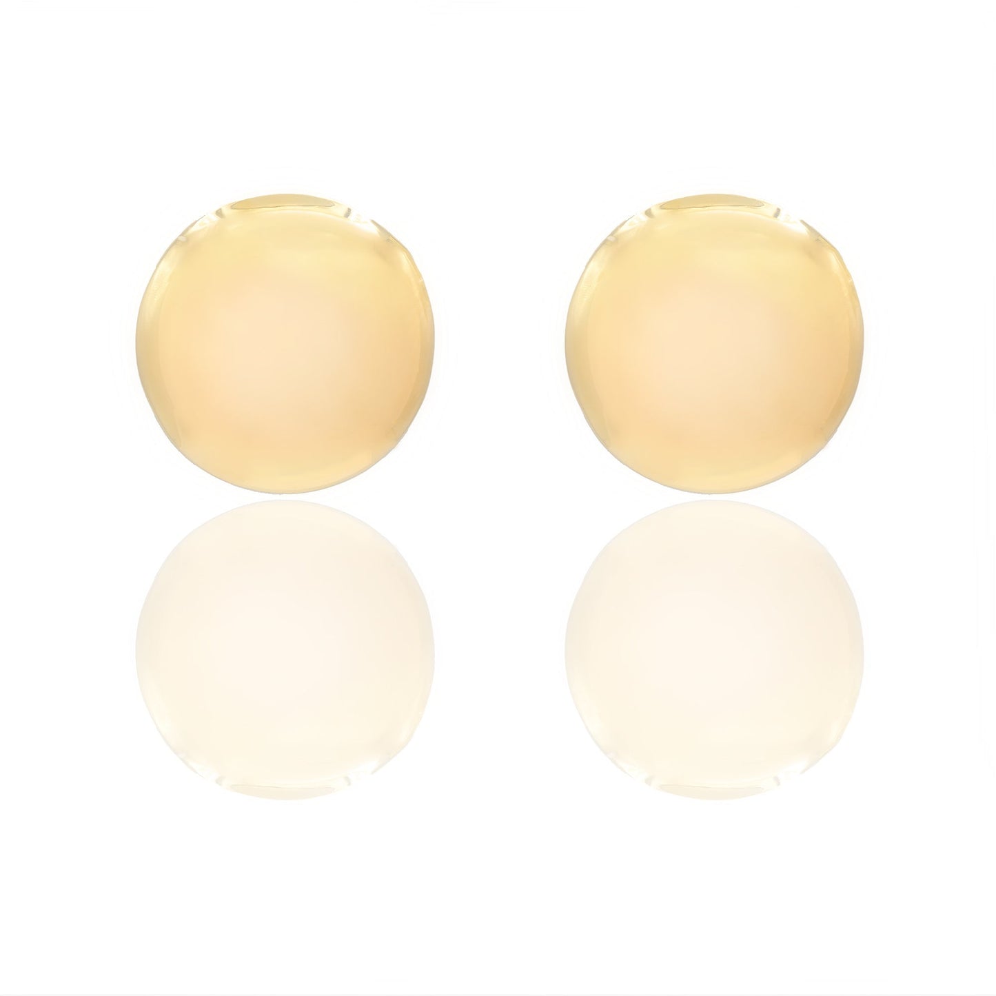 Orecchini Oro Giallo Oro 18 carati Bottone tondo Elettroformato Solo Oro cm. 2,0 x 2,0 spessore mm. 6