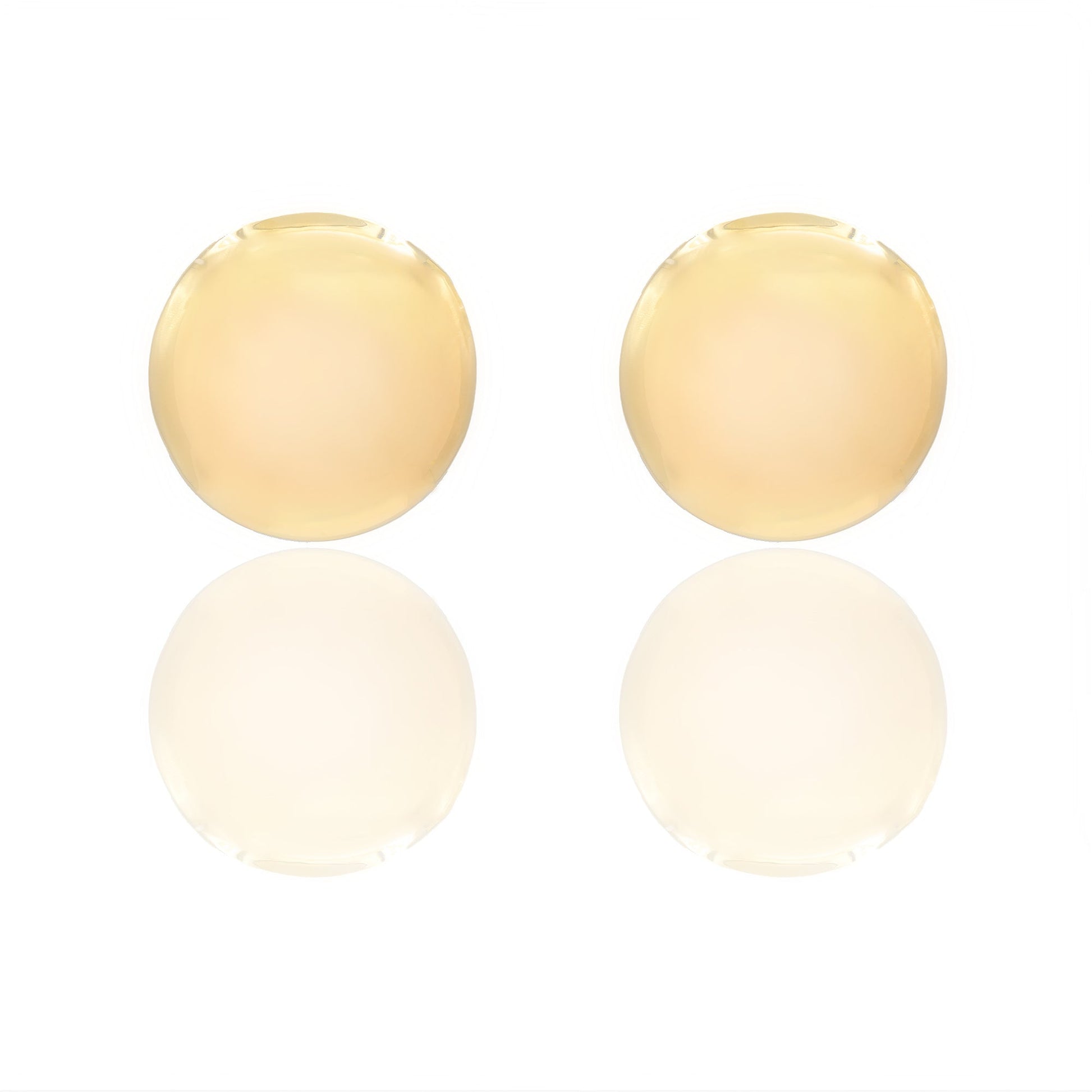 Orecchini Oro Giallo Oro 18 carati Bottone tondo Elettroformato Solo Oro cm. 2,0 x 2,0 spessore mm. 6