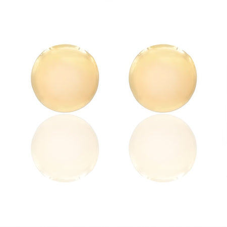 Orecchini Oro Giallo Oro 18 carati Bottone tondo Elettroformato Solo Oro cm. 2,0 x 2,0 spessore mm. 6