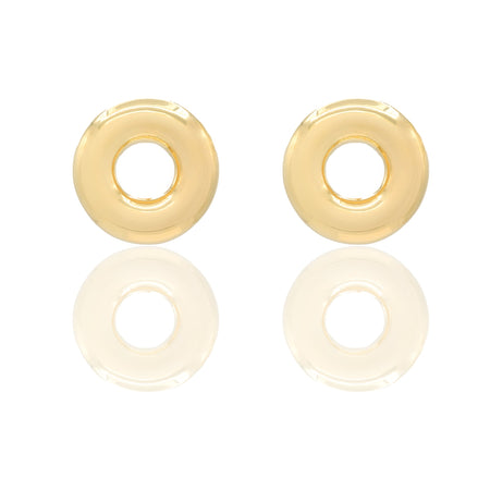 Orecchini Oro Giallo Oro 18 carati Bottone traforato Elettroformato Solo Oro cm. 2,0 x 2,0 spessore mm. 4