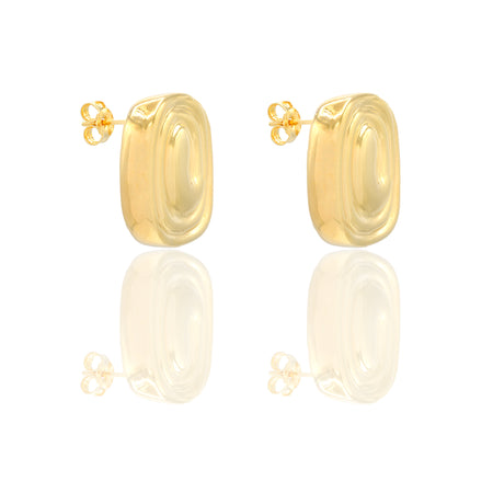 ORECCHINI DONNA BOTTONE QUADRATO ONDA ELETTROFORMATI