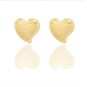 Orecchini Oro Giallo Oro 18 carati Cuore asimmetrico Elettroformato Solo Oro cm. 2,0 x 2,0 spessore mm. 5
