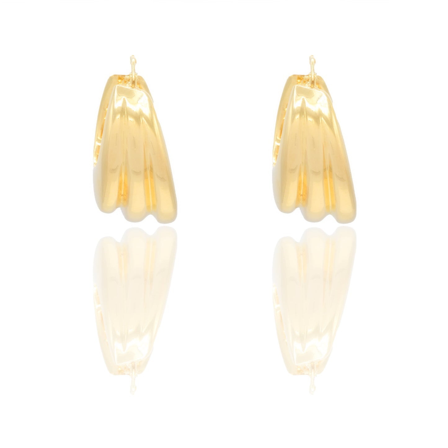 Orecchini Oro Giallo Oro 18 carati Cerchio Bombato Elettroformato Solo Oro spessore mm. 12 diametro cm.1,5