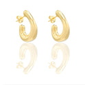 Orecchini Oro Giallo Oro 18 carati Ovale Elettroformato Solo Oro lunghezza cm.2 spessore mm. 7