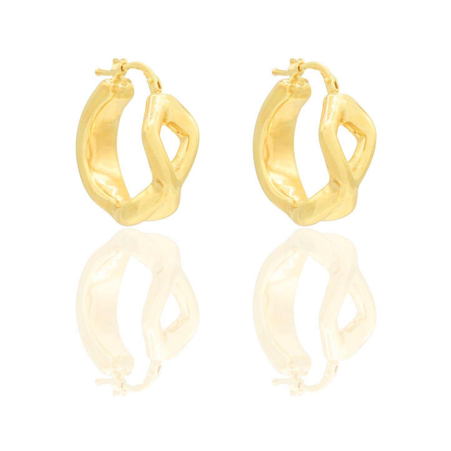 Orecchini Oro Giallo Elettroformato  Solo Oro spessore mm. 3,2 diametro cm. 1,5 