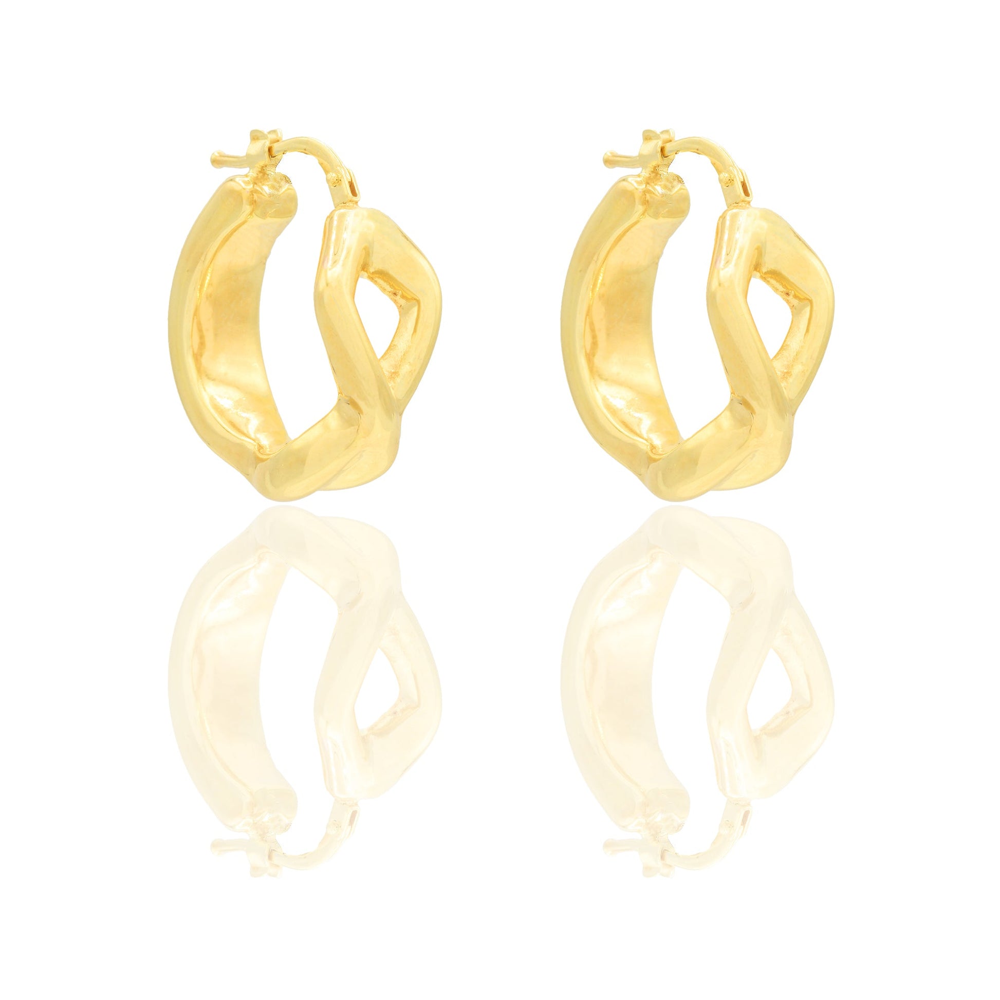 Orecchini Oro Giallo Elettroformato  Solo Oro spessore mm. 3,2 diametro cm. 1,5 