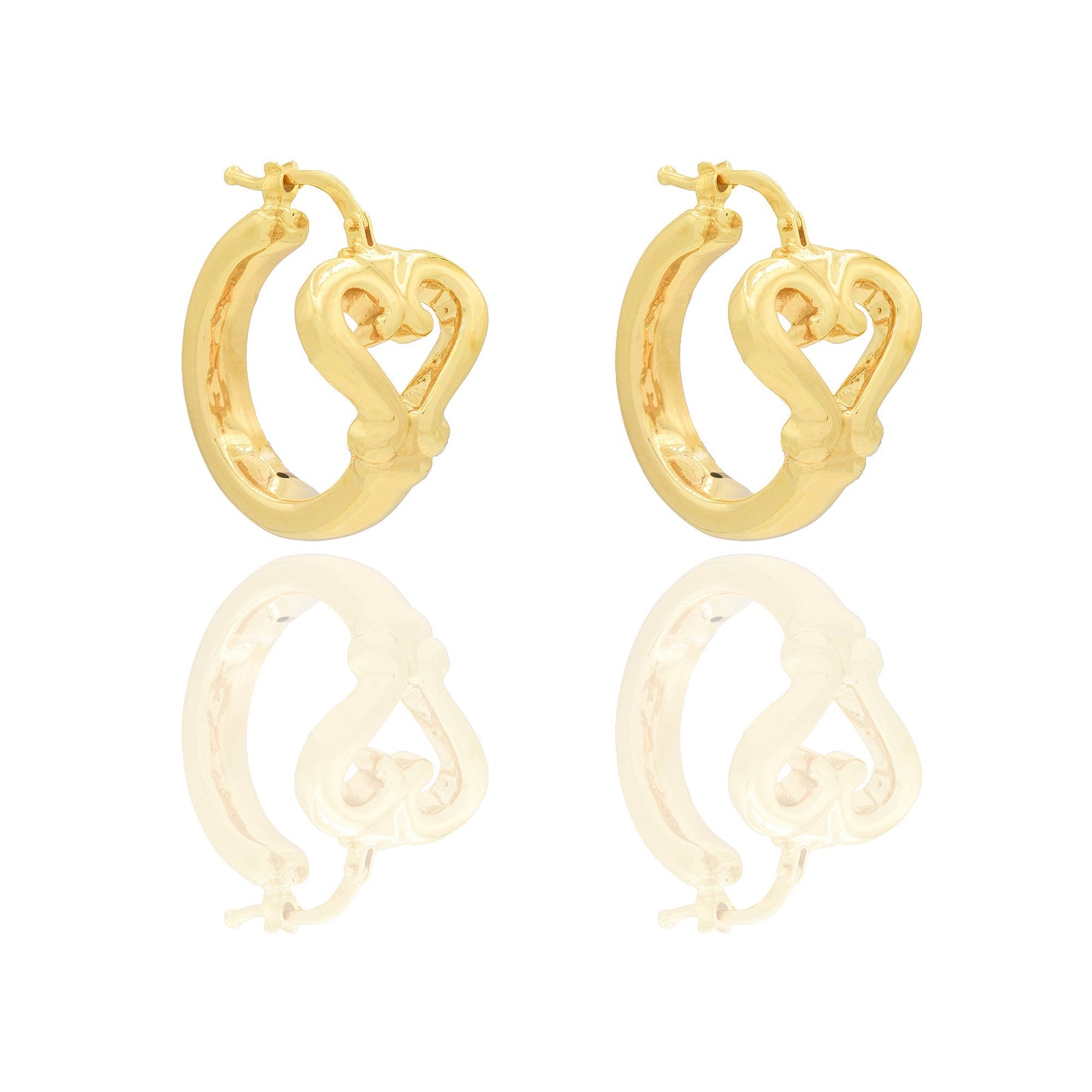 ORECCHINI CERCHI ELETTROFORMATI CON CUORI