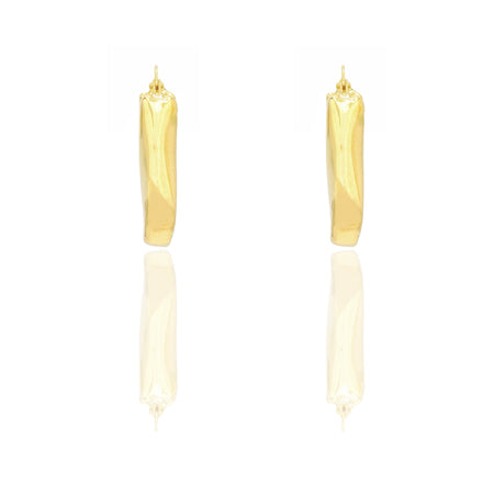 Orecchini Oro Giallo Elettroformato  Solo Oro Lunghezza cm 2,1 larghezza cm. 2,4