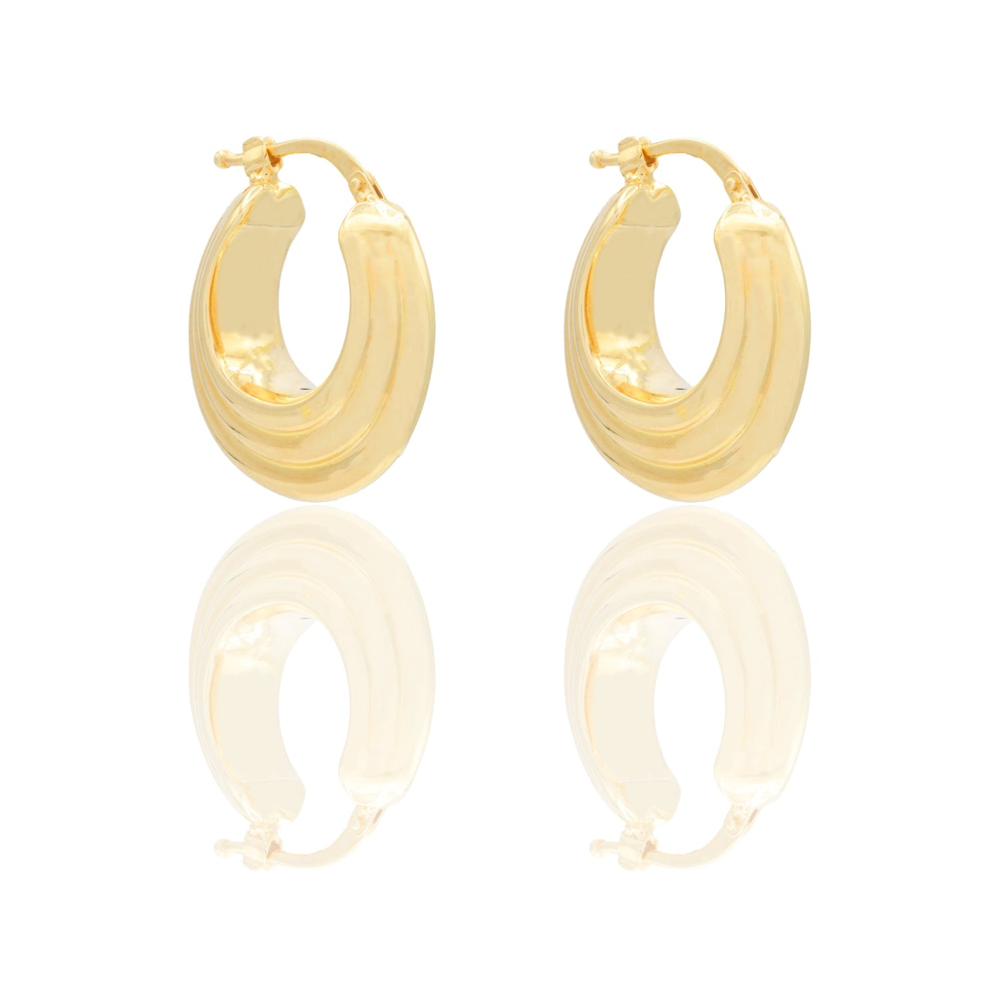 Orecchini Oro Giallo Elettroformato  Solo Oro  Diam. Int. 1,5 spessore mm. 3,5 