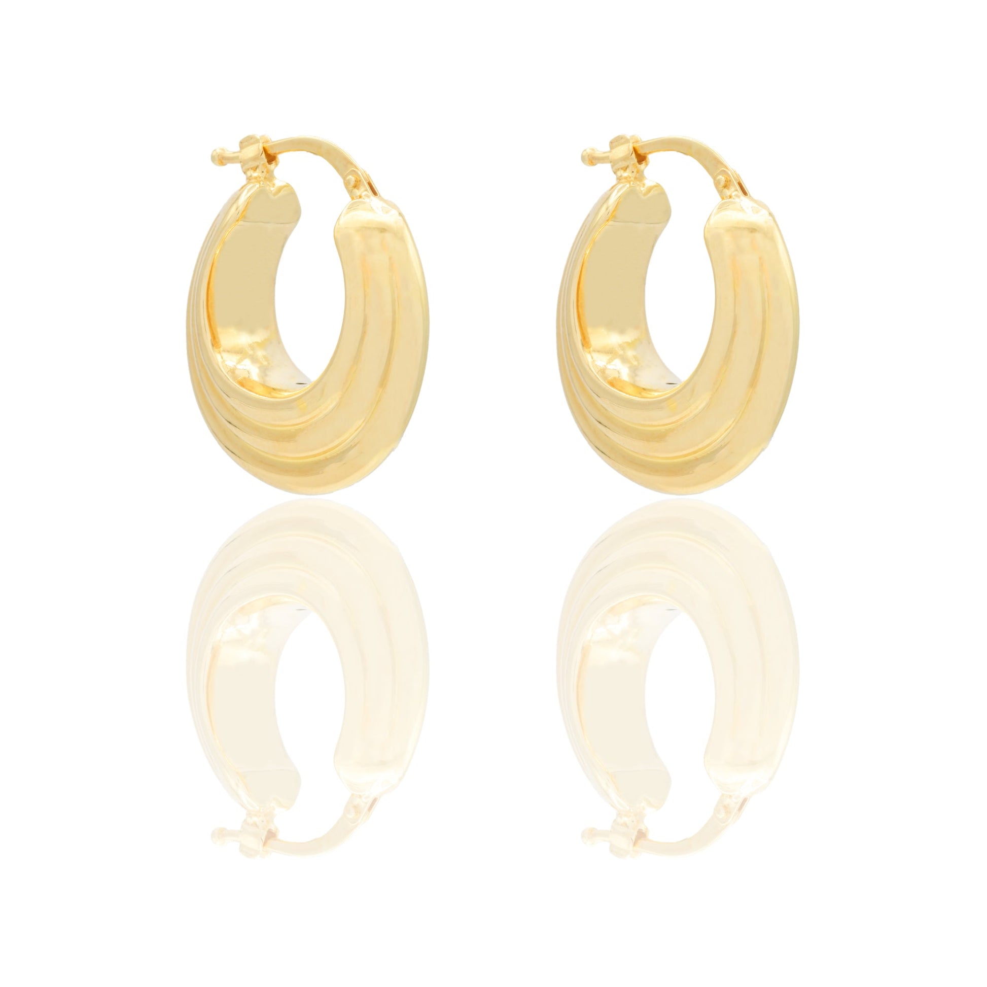 Orecchini Oro Giallo Elettroformato  Solo Oro  Diam. Int. 1,5 spessore mm. 3,5 