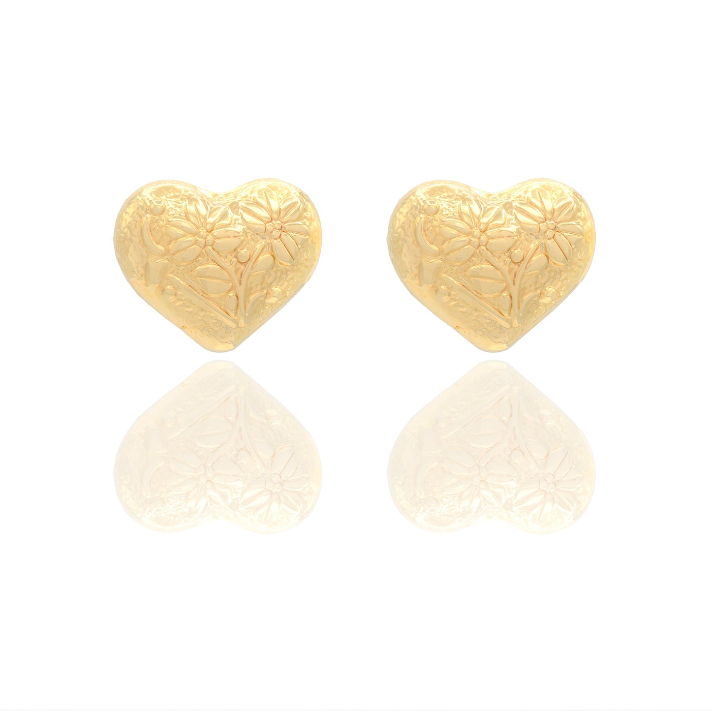 Orecchini Oro Giallo Elettroformato  Solo Oro Lunghezza cm. 1,5 larghezza 1,9 