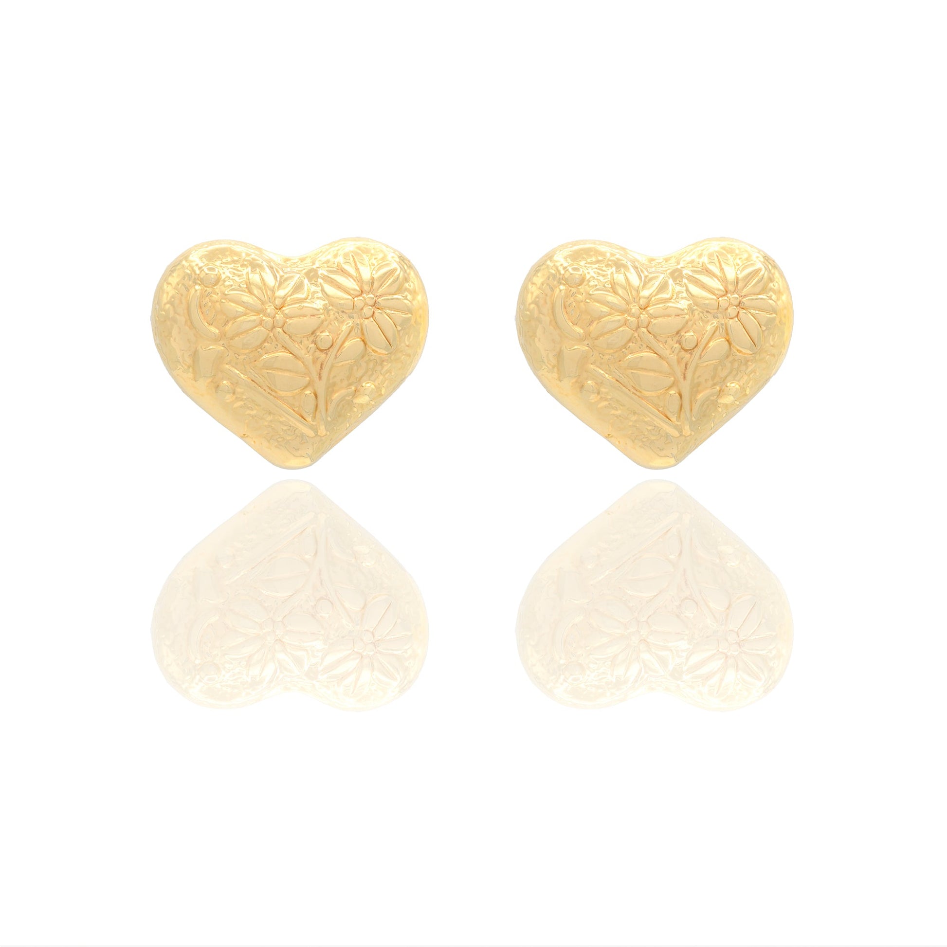 Orecchini Oro Giallo Elettroformato  Solo Oro Lunghezza cm. 1,5 larghezza 1,9 