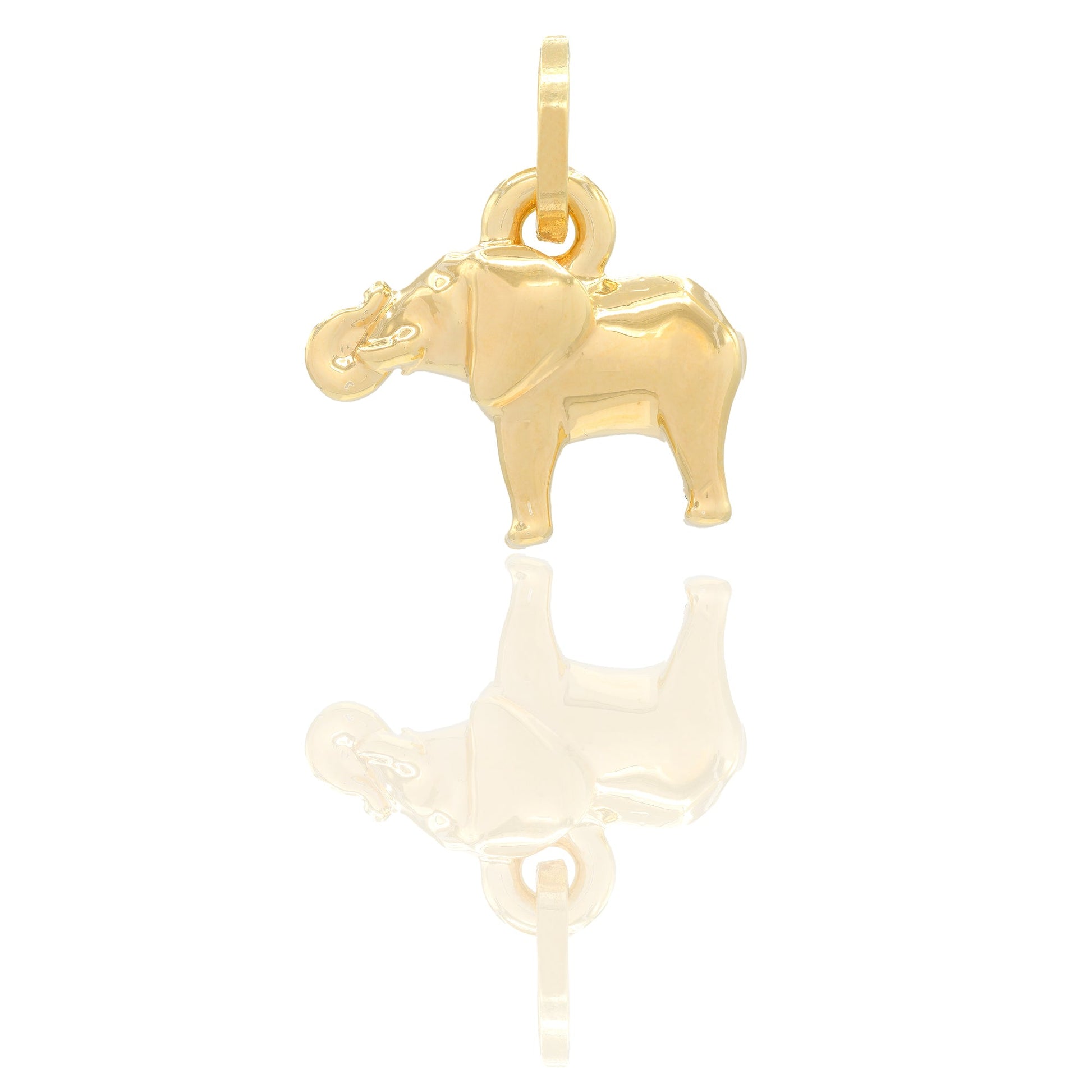 Ciondolo Oro Giallo Oro 18 carati Elefante Elettroformato Solo Oro cm. 2,5 x 2,0 spessore mm. 8