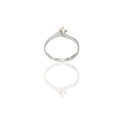 Anello Oro Bianco Oro 18 carati Solitario Valentino 4 griffe Zircone Bianco spessore gambo 1,7 mm , spessore pietra 3