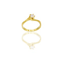 Anello Oro Giallo Oro 18 carati Solitario 6 griffe Zircone Bianco spessore gambo 2,0 mm , spessore pietra 5