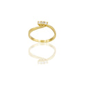 Anello Oro Giallo Oro 18 carati Centro e Contorno gambo pavè Zirconi Bianchi spessore gambo 1,7 mm , spessore pietra 3