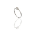 Anello Oro Bianco Oro 18 carati Trilogy Valentino Zirconi Bianchi spessore gambo 1,7 mm , spessore pietra 3