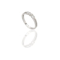 Anello Oro Bianco Oro 18 carati Trilogy doppio Gambo Zirconi Bianchi spessore gambo 2,3 mm , spessore pietra 3
