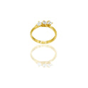 Anello Oro Giallo Oro 18 carati Trilogy Valentino Zirconi Bianchi spessore gambo 2,5 mm , spessore pietra 5