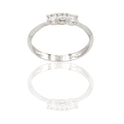 Anello Oro Bianco Oro 18 carati Trilogy 4 griffe Zirconi Bianchi spessore gambo 2,40 mm , spessore pietra 3