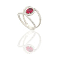 ANELLO DONNA FASCIA VUOTA CON PIETRA CENTRALE OVALE