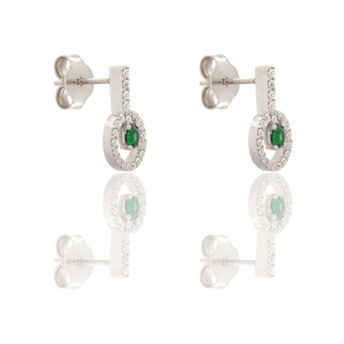 ORECCHINI DONNA CERCHIO PENDENTE CON PIETRA CENTRALE