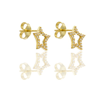 ORECCHINI DONNA STELLA TRAFORATA PAVE'