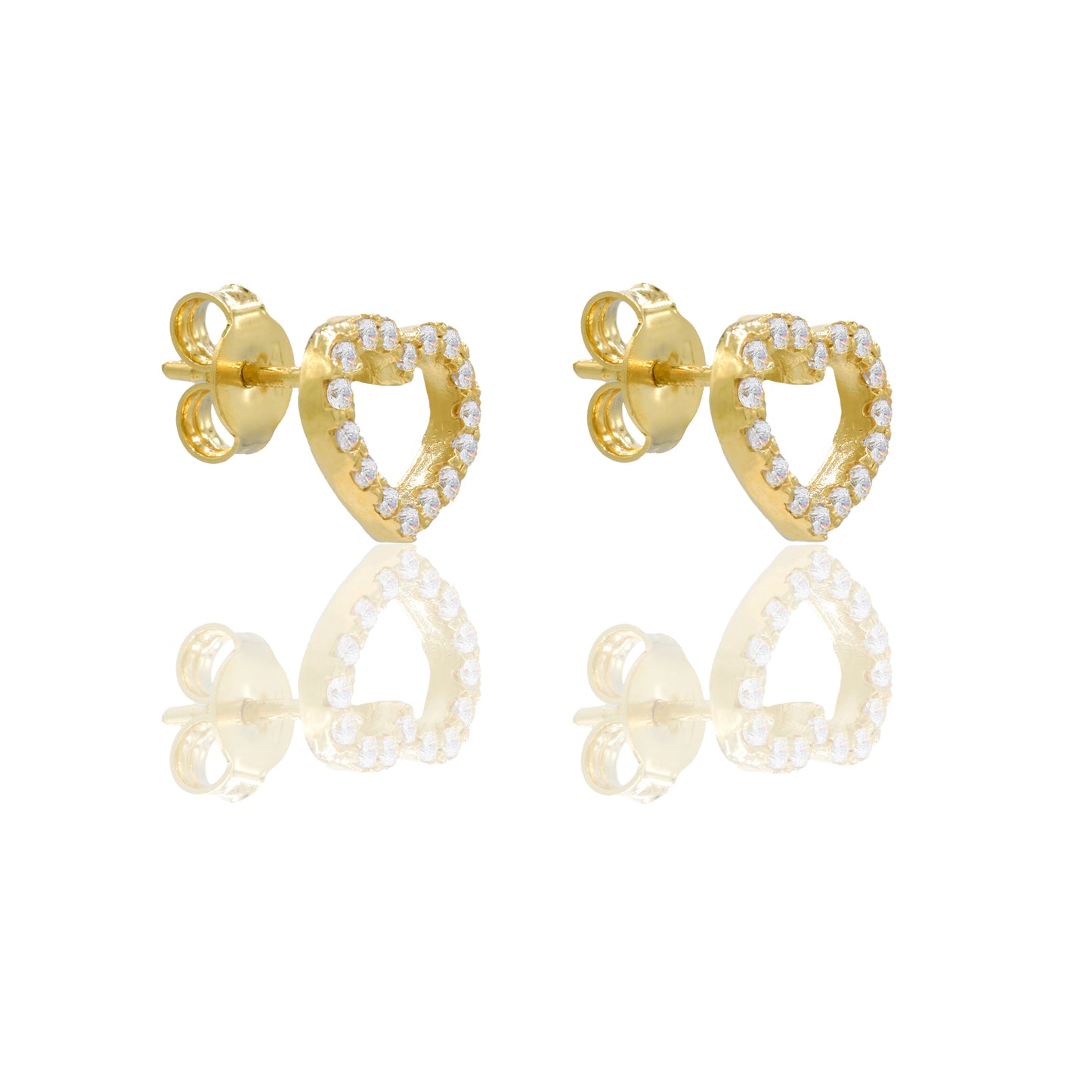 ORECCHINI DONNA  CONTORNO CUORE PAVE'