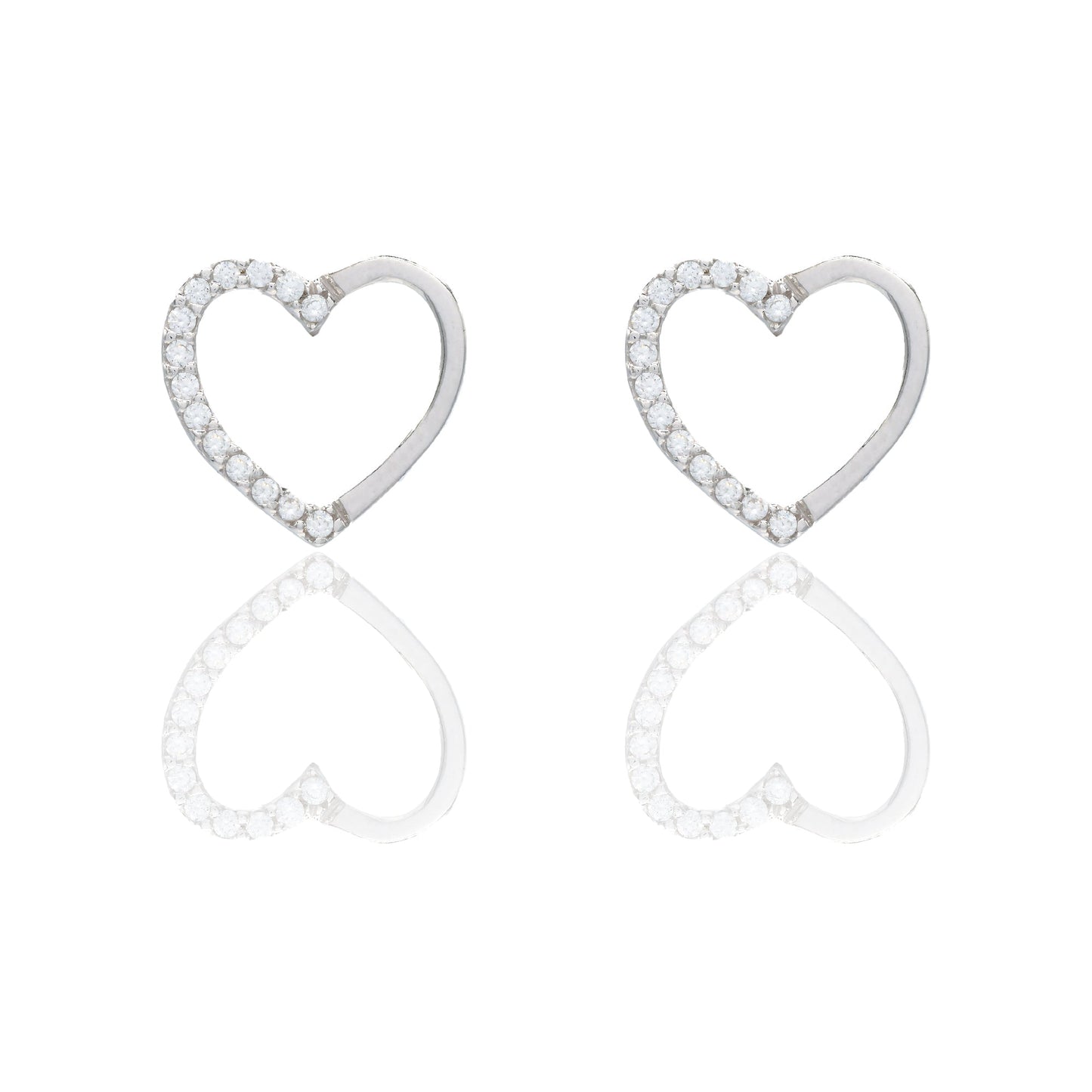 Ciondolo Oro Giallo Oro 18 carati Cuore pavè Zirconi Bianchi lunghezza cm.1,3 larghezza cm.1