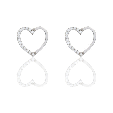 Ciondolo Oro Giallo Oro 18 carati Cuore pavè Zirconi Bianchi lunghezza cm.1,3 larghezza cm.1