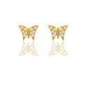 Orecchini Oro Giallo Oro 18 carati Farfalla pavè Zirconi Bianchi lunghezza cm.0,9 larghezza cm.0,5