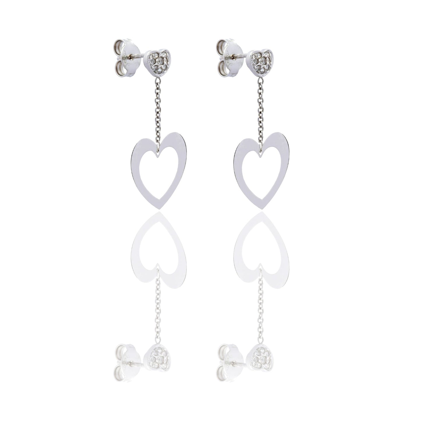 ORECCHINI DONNA CUORE A LASTRA PENDENTE