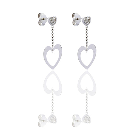 ORECCHINI DONNA CUORE A LASTRA PENDENTE