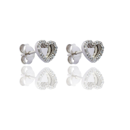 ORECCHINI DONNA A LOBO CUORE A LASTRA CON CONTORNO