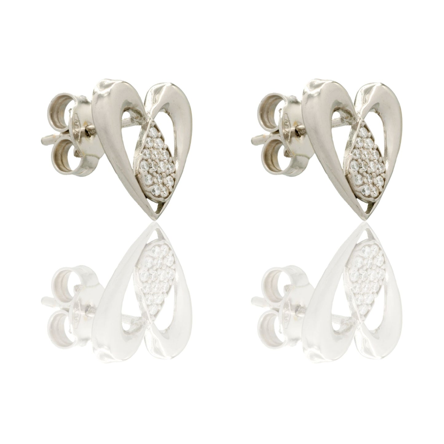 ORECCHINI DONNA CUORE TRAFORATO A LOBO CON GOCCIA