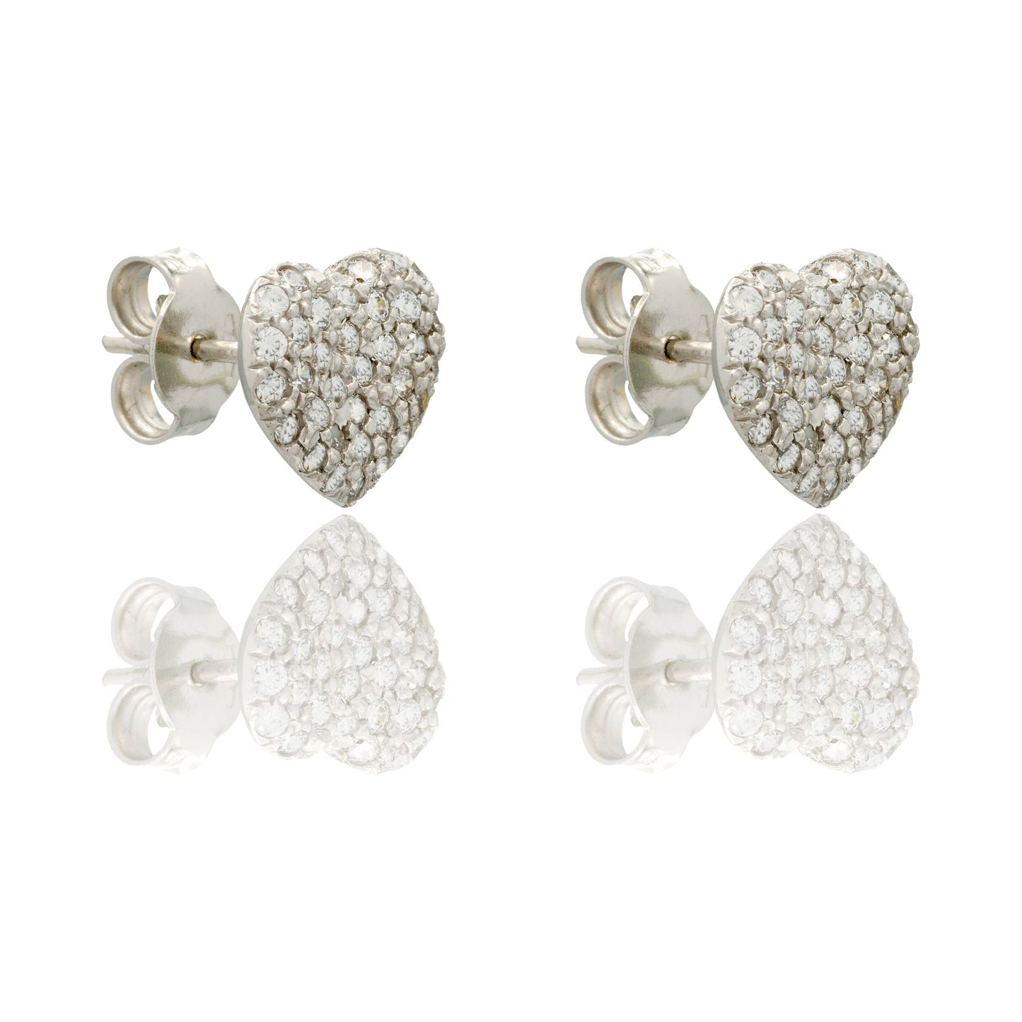 ORECCHINI DONNA CUORE A LOBO PAVE'