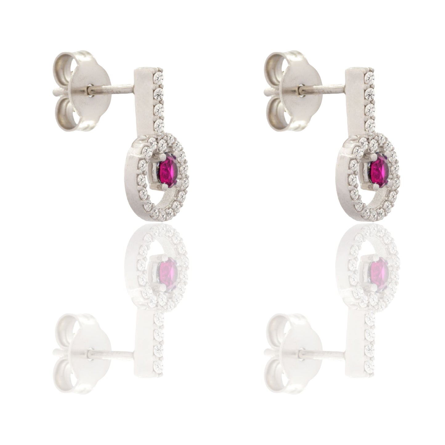 ORECCHINI DONNA DONNA CERCHIO PENDENTE CON PIETRA CENTRALE