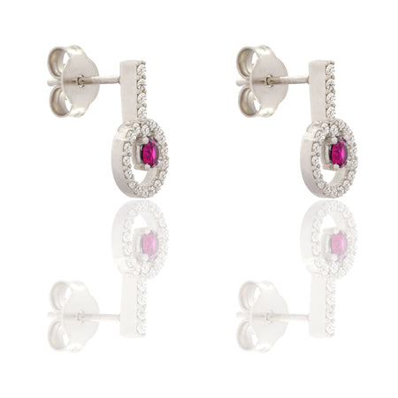 ORECCHINI DONNA DONNA CERCHIO PENDENTE CON PIETRA CENTRALE