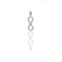 Ciondolo Oro Bianco Oro 18 carati Simbolo Infinito pavè Zirconi Bianchi lunghezza cm.2,3 larghezza cm.0,6