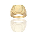 Anello Oro Giallo Oro 18 carati Uomo Scudo Quadrato Solo Oro