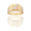 Anello Oro Giallo, Oro Bianco, Oro Rosa Oro 18 carati Uomo Scudo Quadrato Solo Oro 