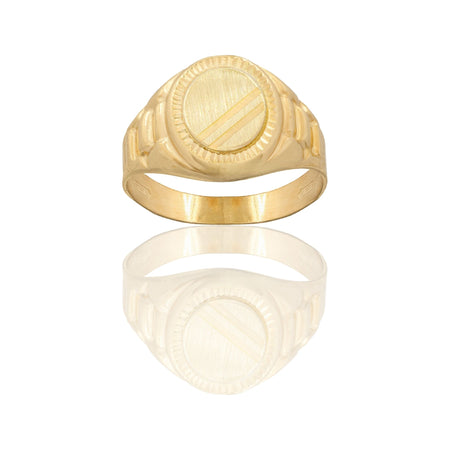 Anello Oro Giallo Oro 18 carati Uomo Scudo Ovale Solo Oro