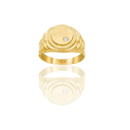Anelli Oro Giallo Microfusione  Zircone Bianco Spessore gambo mm. 3,2